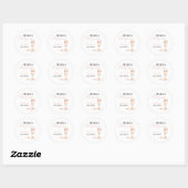 Parels & Prosecco Roze Bruidsdiner Ronde Sticker (Vel)