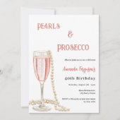 Parels Prosecco roze bubbels verjaardag Kaart (Voorkant)