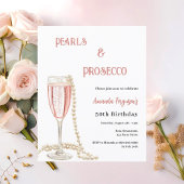 Parels Prosecco roze bubbels verjaardagsuitnodigin