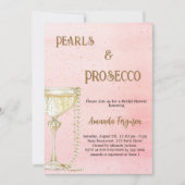 Parels Prosecco roze elegant Vrijgezellenfeest Kaart (Voorkant)
