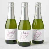 Parels & Prosecco Roze Elegante Bruiloftfeest Sparkling Wijnetiket (Flessen)