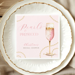 Parels Prosecco Roze Goud Bruidsdouche Servet