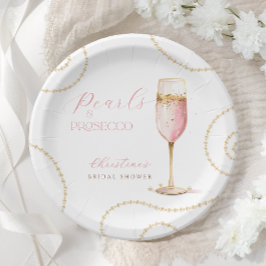 Parels Prosecco Roze Goud Vrijgezellenfeest Papieren Bordje