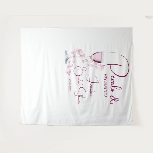 Parels Prosecco Roze Modern Vrijgezellenfeest Acht Wandkleed (Voorkant (horizontaal))