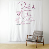 Parels Prosecco Roze Modern Vrijgezellenfeest Acht Wandkleed (In situ)