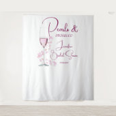 Parels Prosecco Roze Modern Vrijgezellenfeest Acht Wandkleed (Voorkant)