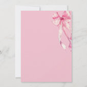 Parels & Prosecco Roze strik Vrijgezellenfeest Kaart (Achterkant)