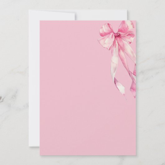 Parels & Prosecco Roze strik Vrijgezellenfeest Kaart (Achterkant)