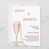 Parels Prosecco roze Vrijgezellenfeest Kaart (Voorkant)
