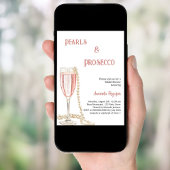 Parels Prosecco roze Vrijgezellenfeest Kaart