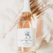 Parels & Prosecco Stoffig Blauw Vrijgezellenfeest  Sparkling Wijnetiket