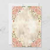 Parels Prosecco Strik Glitter Dalen Boho Rozen Kaart (Achterkant)