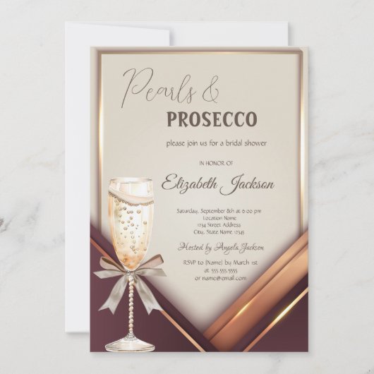 Parels Prosecco Striklijst Kaart (Voorkant)