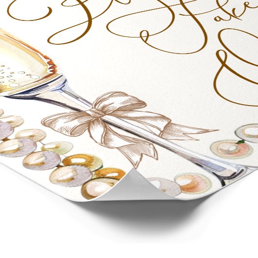 Parels & Prosecco thema gunstteken Poster (Hoek)