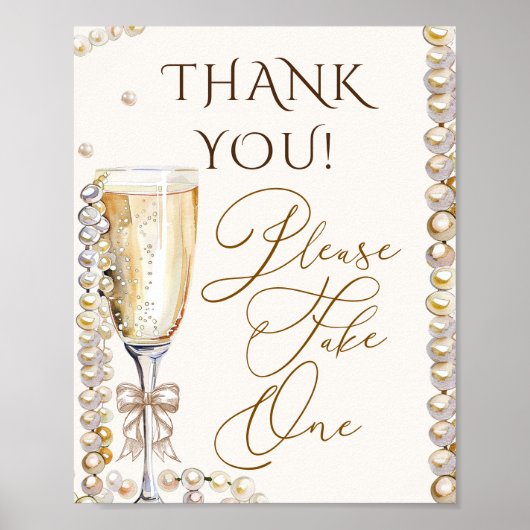 Parels & Prosecco thema gunstteken Poster (Voorkant)