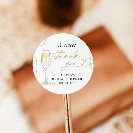 Parels & Prosecco Trouwfeest Favor Sticker