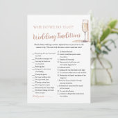 Parels & Prosecco Trouwtradities Bruidsspel Kaart (Staand voorkant)