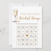 Parels & Prosecco Vind het Gast Bruids Bingo Spel Kaart (Voorkant)