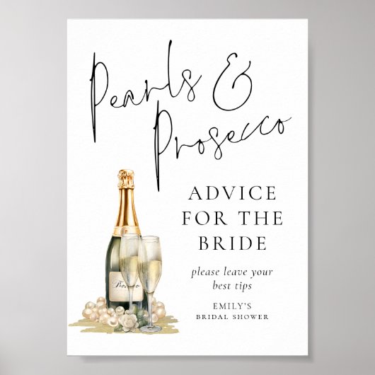 Parels Prosecco Vrijgezellenfeest advies voor brui Poster (Voorkant)