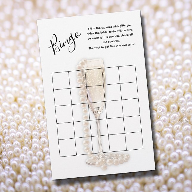 Parels & Prosecco Vrijgezellenfeest Bingo Spel (Pearls & Prosecco Bingo Game, 5.5" x 8.5" light weight sheets)