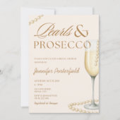 Parels & Prosecco Vrijgezellenfeest Bruidsbrunch Kaart (Voorkant)