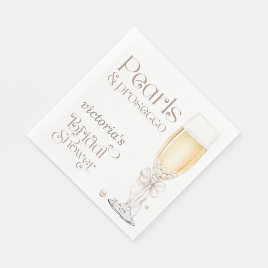 Parels & Prosecco Vrijgezellenfeest Elegant Servet (Hoek)