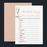 Parels & Prosecco Vrijgezellenfeest Emoji Pictiona Kaart<br><div class="desc">ANTWOORDEN: 1. LIEFDE ZOETE LIEFDE 2. BRUID-TO-BE 3. VRIJGEZELLENFEEST 4. RINGDRAGER 5. HUWELIJKSREIS 6. GOOI HET BOEKET 7. KUS DE BRUID 8. TOT DE DOOD ONS DEEL 9 DOET. BRIDEZILLA 10. LIEFDE VOOR DE MAAN EN TERUG 11. BESTEMMING BRUILOFT 12. WIL JE MET ME TROUWEN? — Het Pearls & Prosecco...</div>