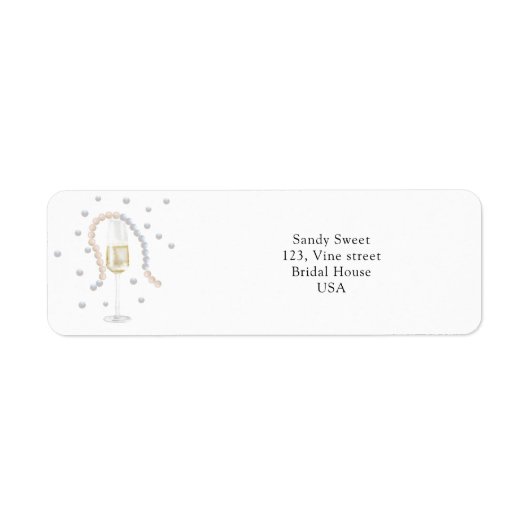 Parels & Prosecco - vrijgezellenfeest Etiket (Voorkant)