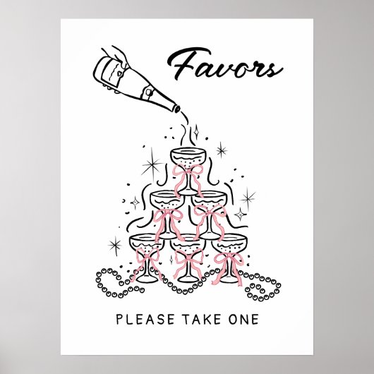 Parels & Prosecco Vrijgezellenfeest Favorieten Sig Poster (Voorkant)