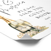 Parels Prosecco Vrijgezellenfeest Gastenboek Teken Poster (Hoek)