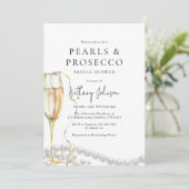 Parels & Prosecco Vrijgezellenfeest Kaart (Staand voorkant)