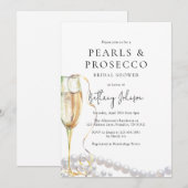 Parels & Prosecco Vrijgezellenfeest Kaart (Voorkant / Achterkant)