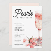 Parels & Prosecco Vrijgezellenfeest Kaart (Voorkant / Achterkant)