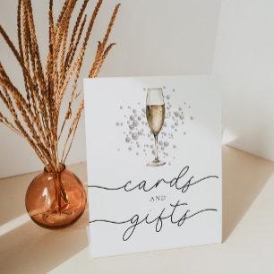 Parels & Prosecco Vrijgezellenfeest Kaarten & Gesc Reclamebord Met Voetstuk