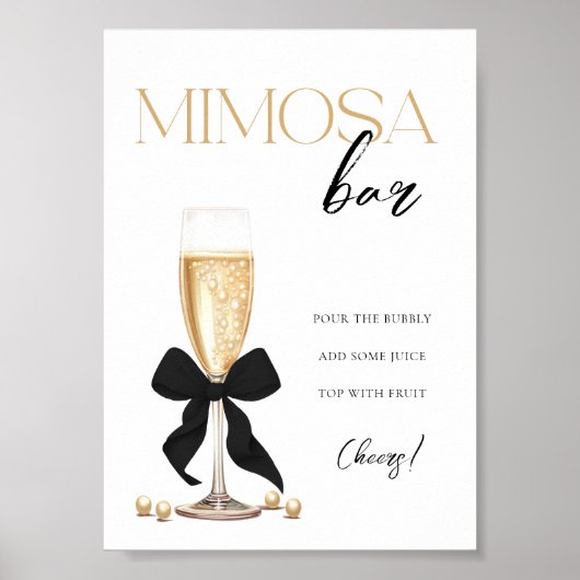 Parels & Prosecco Vrijgezellenfeest Mimosa Bar Poster (Voorkant)