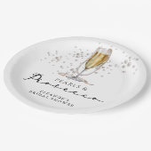 Parels & Prosecco Vrijgezellenfeest Papieren Bordje (Gekanteld)