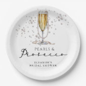 Parels & Prosecco Vrijgezellenfeest Papieren Bordje (Voorkant)
