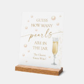 Parels Prosecco Vrijgezellenfeest Raad eens hoevee Acryl Bord (Hoek)