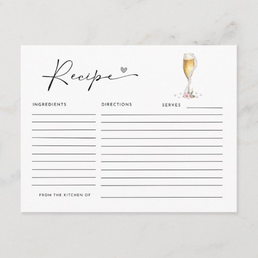 Parels & Prosecco Vrijgezellenfeest Recept Kaart (Voorkant)