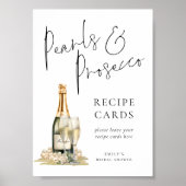 Parels Prosecco Vrijgezellenfeest Recept Kaart Tek Poster (Voorkant)