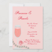 PARELS & PROSECCO VRIJGEZELLENFEEST ROZE UITNODIGI SAVE THE DATE (Voorkant)