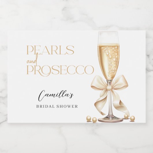 Parels & Prosecco Vrijgezellenfeest Sparkling Wijnetiket (Enkel label)