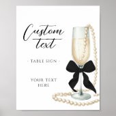 Parels & Prosecco Vrijgezellenfeest Tafelteken Poster (Voorkant)