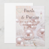 Parels & Prosecco Vrijgezellenfeest Uitnodigen Kaart (Voorkant / Achterkant)