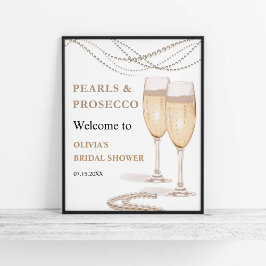 Parels & Prosecco Vrijgezellenfeest Welkomstbord Poster
