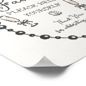 Parels & Prosecco Zwarte Coquette Bow Favors Poster (Hoek)