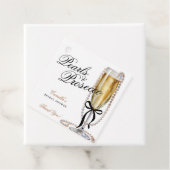 Parels & Prosecco Zwarte Lint Bruidsdiner Bedankjes Labels (In situ)