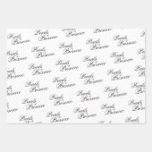 Parels & Prosecco Zwarte Strik Bruidsdiner Inpakpapier Vel (Voorkant 3)