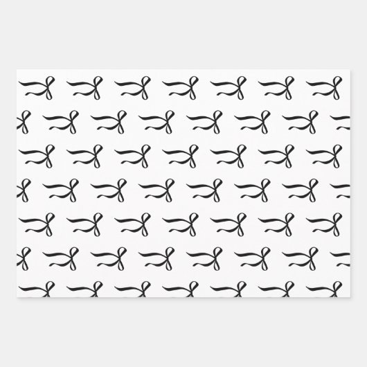 Parels & Prosecco Zwarte Strik Bruidsdiner Inpakpapier Vel (Voorkant)