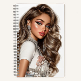 Parels & Rhinestone Glam Girl Spiraal Notebook Notitieboek